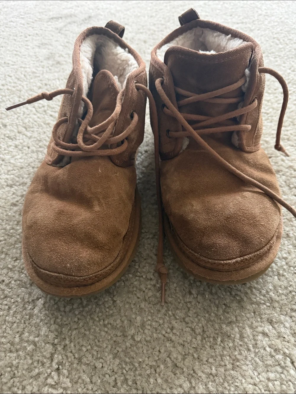UGG Chestnut Brown Suede Lace-Up Ankle Boots